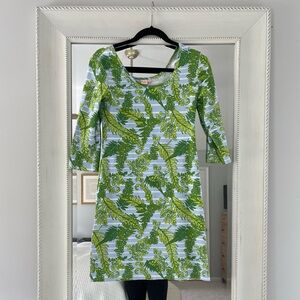 Persifor Blue and White Stripe Leaf Dress